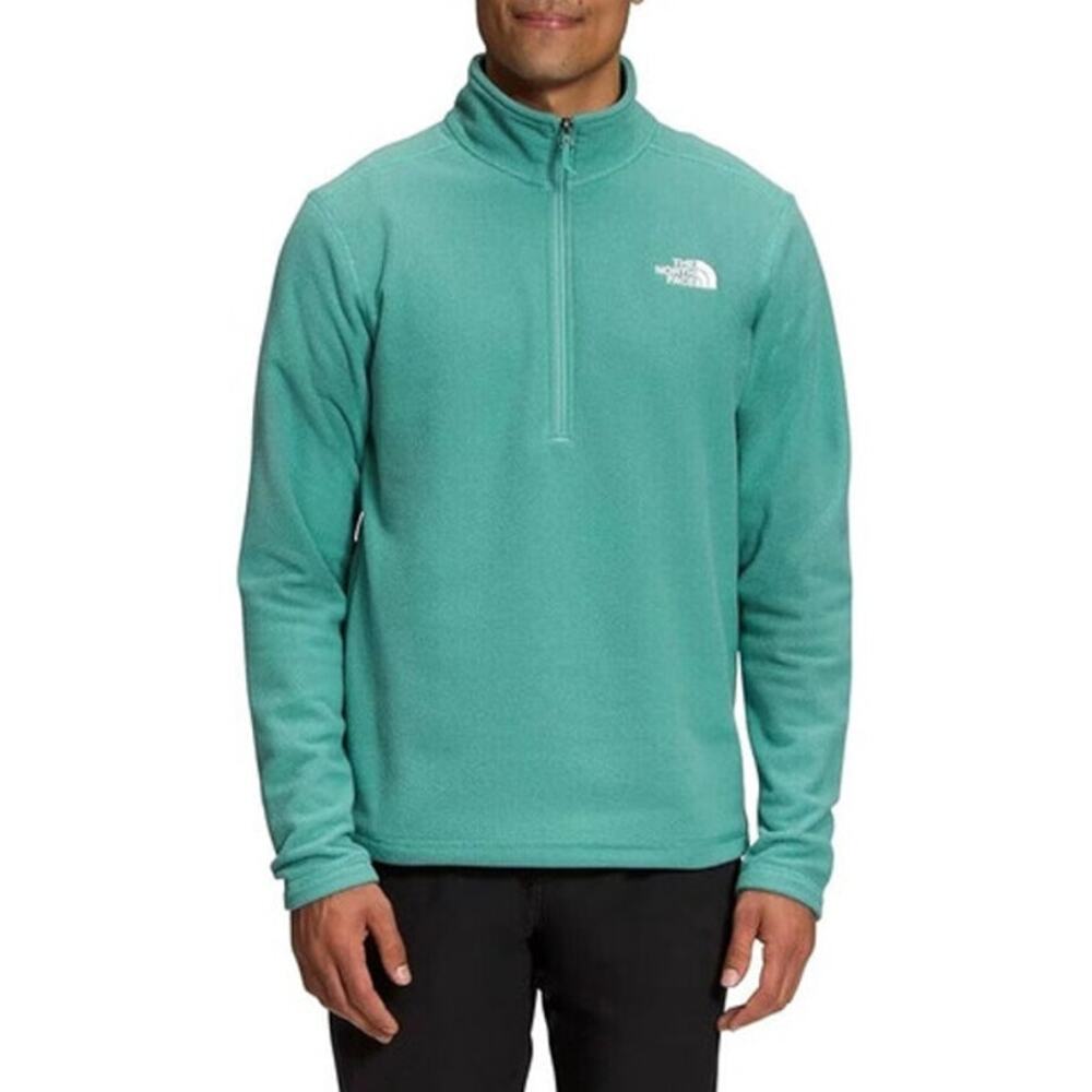 The North Face Lightweight Pullover 1/4 Zip Fleece Jacket Green Medium